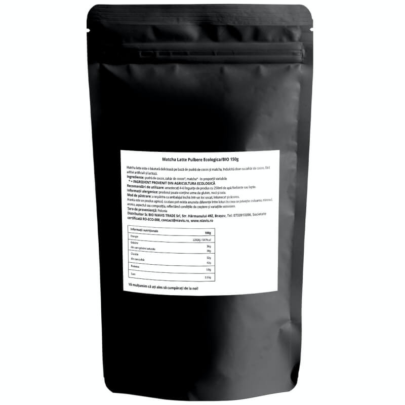 Matcha Latte pulbere ecologica, 150 g, Niavis Matcha Latte pulbere ecologica, 150 g, Niavis