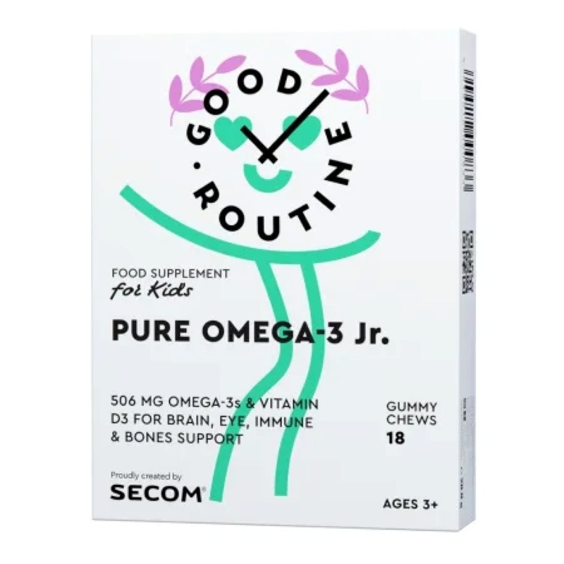 Pure Omega-3 Jr Good Routine, 18 jeleuri, Secom Pure Omega-3 Jr Good Routine, 18 jeleuri, Secom