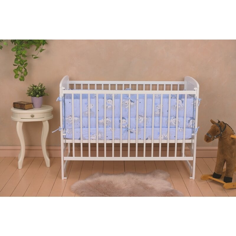 Qmini- Patut din lemn Timmi Heart 120x60 cm, Cu laterala culisanta, Din lemn de pin, MDF, Somiera reglabila, Alb Qmini- Patut din lemn Timmi Heart 120x60 cm, Cu laterala culisanta, Din lemn de pin, MDF, Somiera reglabila, Alb