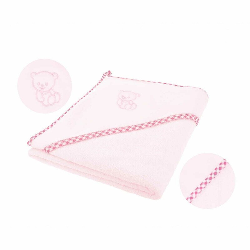 Qmini - Prosop cu gluga, 80x80 cm, Pink Qmini - Prosop cu gluga, 80x80 cm, Pink