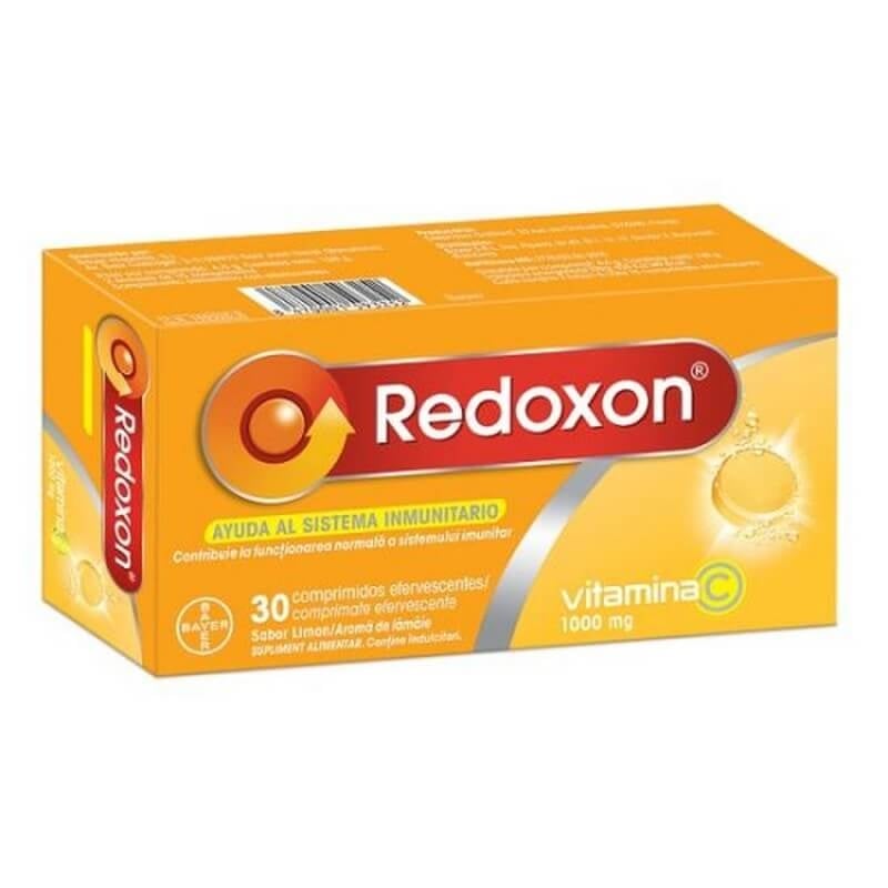 Redoxon vitamina C 1000 mg cu aroma de lamaie, 30 comprimate efervescente, Bayer Redoxon vitamina C 1000 mg cu aroma de lamaie, 30 comprimate efervescente, Bayer