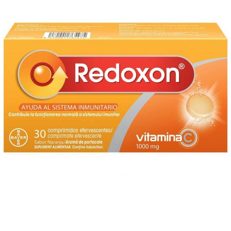 Redoxon vitamina C 1000 mg cu aroma de portocale, 30 comprimate efervescente, Bayer