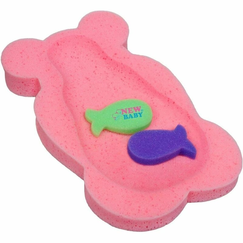 Reductor de baie, New Baby, Maxi, Din burete, 58 cm, Cu jucarii din spuma, Bear Pink Reductor de baie, New Baby, Maxi, Din burete, 58 cm, Cu jucarii din spuma, Bear Pink