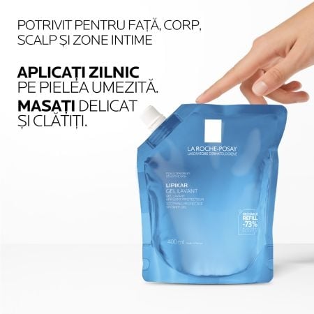 Rezerva gel lavant Lipikar, 400 ml, La Roche-Posay Rezerva gel lavant Lipikar, 400 ml, La Roche-Posay