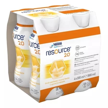Resource 2.0 cu aroma de vanilie, 4 x 200 ml, Nestle Resource 2.0 cu aroma de vanilie, 4 x 200 ml, Nestle