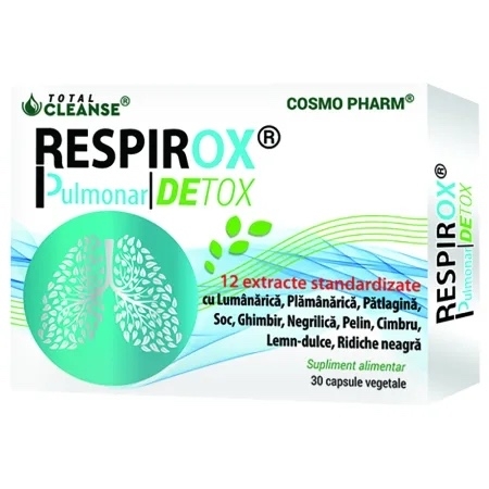 Respirox Pulmonar Detox, 30 capsule, Cosmo Pharm Respirox Pulmonar Detox, 30 capsule, Cosmo Pharm