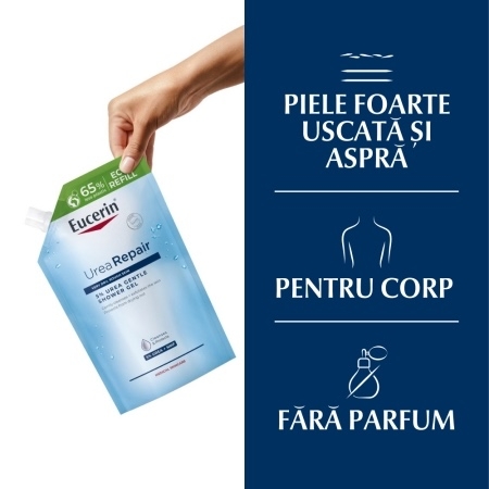 Rezerva gel de dus reparator cu 5% uree, Ureea Repair, 400 ml, Eucerin Rezerva gel de dus reparator cu 5% uree, Ureea Repair, 400 ml, Eucerin