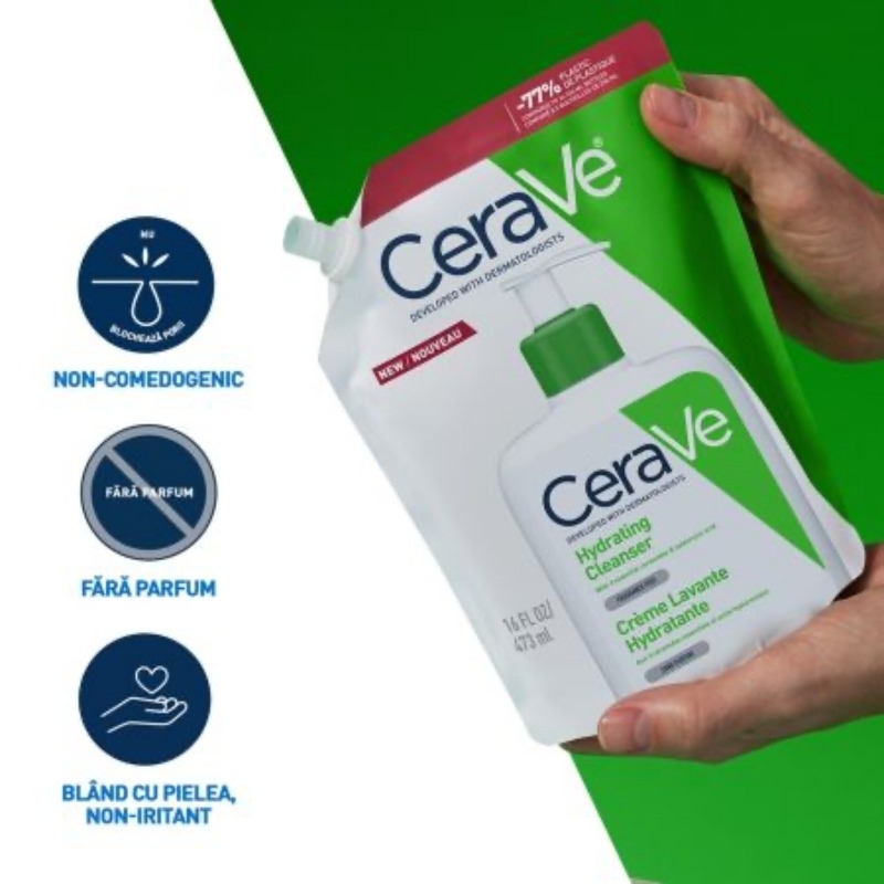 Rezerva gel de spalare hidratant pentru piele normala si uscata, 473 ml, Cerave