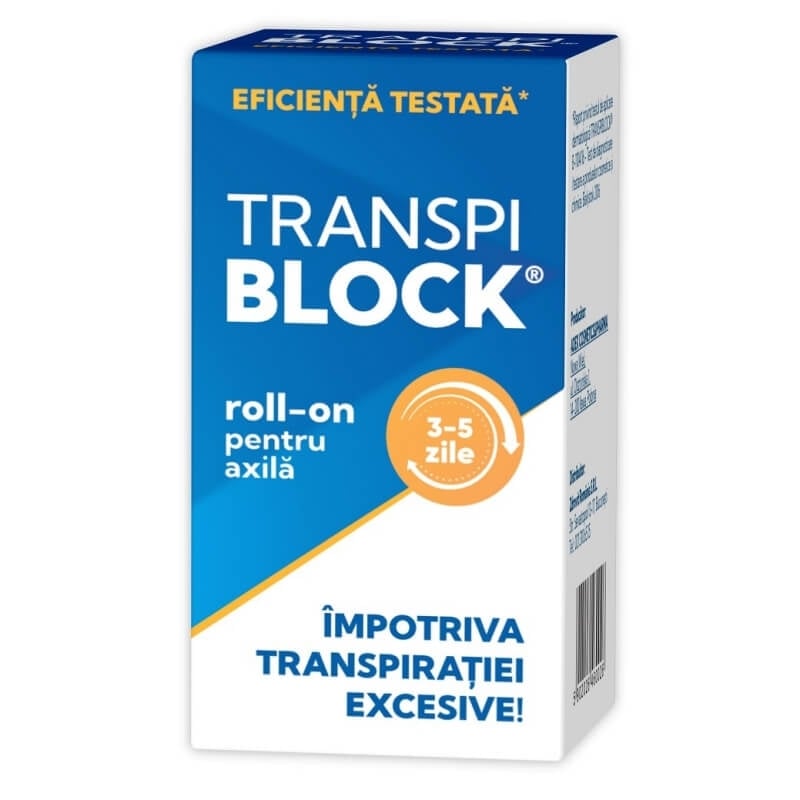 Roll-on impotriva transpiratiei excesive Transpiblock, 50 ml, Zdrovit Roll-on impotriva transpiratiei excesive Transpiblock, 50 ml, Zdrovit