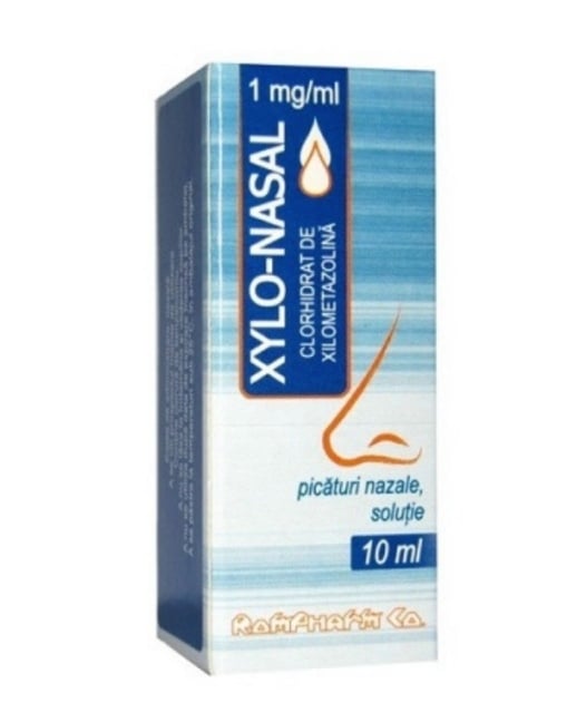 Xylo-nasal picaturi nazale, solutie, 1mg/ml, 10 ml, Rompharm Xylo-nasal picaturi nazale, solutie, 1mg/ml, 10 ml, Rompharm