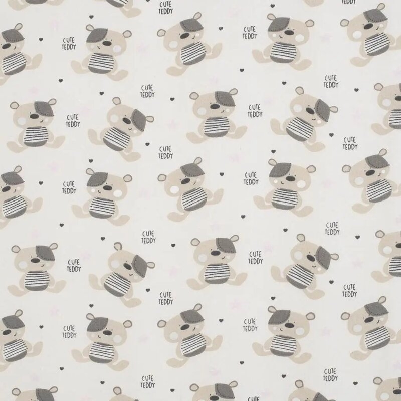 Saltea patut bebe, New Baby, Teddy Bear, Din spuma, Cu husa detasabila, 120x60x5 cm, 0 luni+, Multicolor
