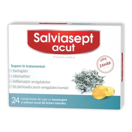 Salviasept Acut fara zahar, 24 comprimate de supt, Zdrovit Salviasept Acut fara zahar, 24 comprimate de supt, Zdrovit
