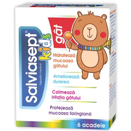 Salviasept Kids, 6 acadele, Zdrovit Salviasept Kids, 6 acadele, Zdrovit