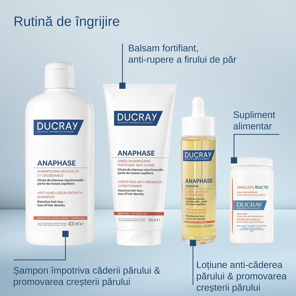 Sampon complementar impotriva caderii parului Anaphase, 200 ml, Ducray