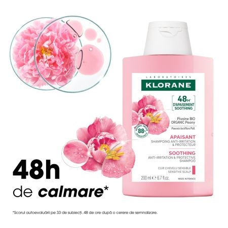 Sampon cu extract de bujor Bio, 200 ml, Klorane