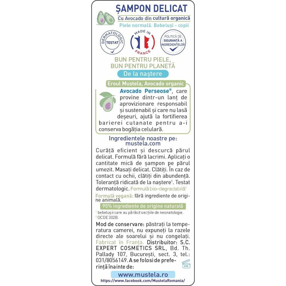 Sampon delicat pentru copii, 200 ml, Mustela