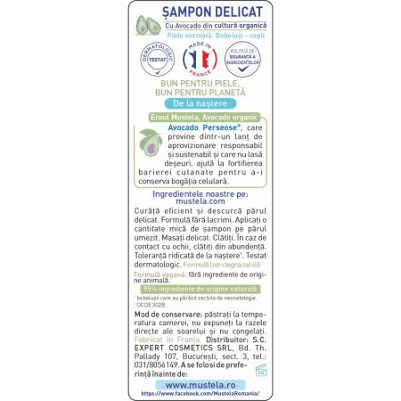 Sampon delicat pentru copii, 500 ml, Mustela Sampon delicat pentru copii, 500 ml, Mustela