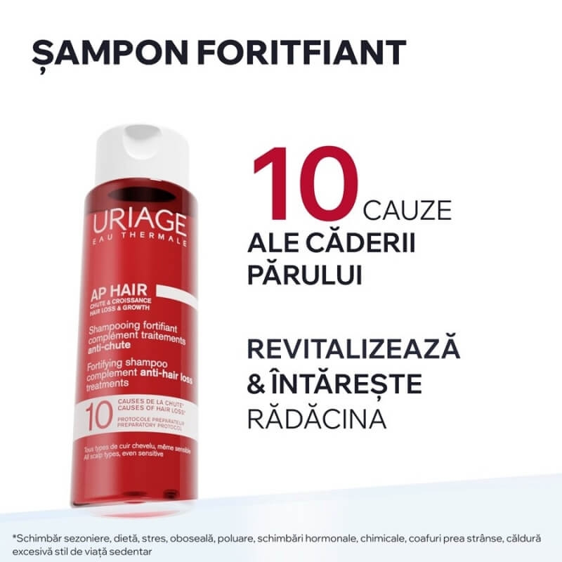 Sampon impotriva caderii parului AP Hair, 200 ml, Uriage Sampon impotriva caderii parului AP Hair, 200 ml, Uriage
