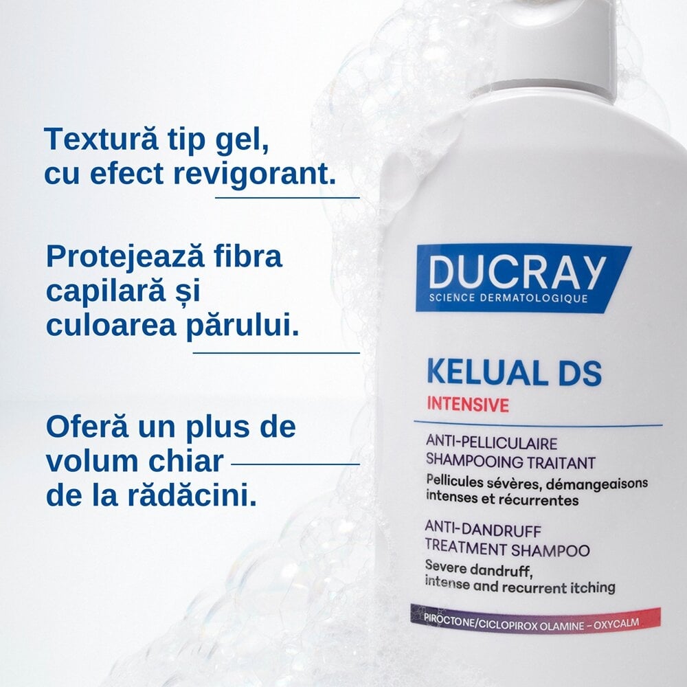 Sampon tratament anti-matreata severa si anti-mancarimi Kelual DS Intensive, 100 ml, Ducray Sampon tratament anti-matreata severa si anti-mancarimi Kelual DS Intensive, 100 ml, Ducray