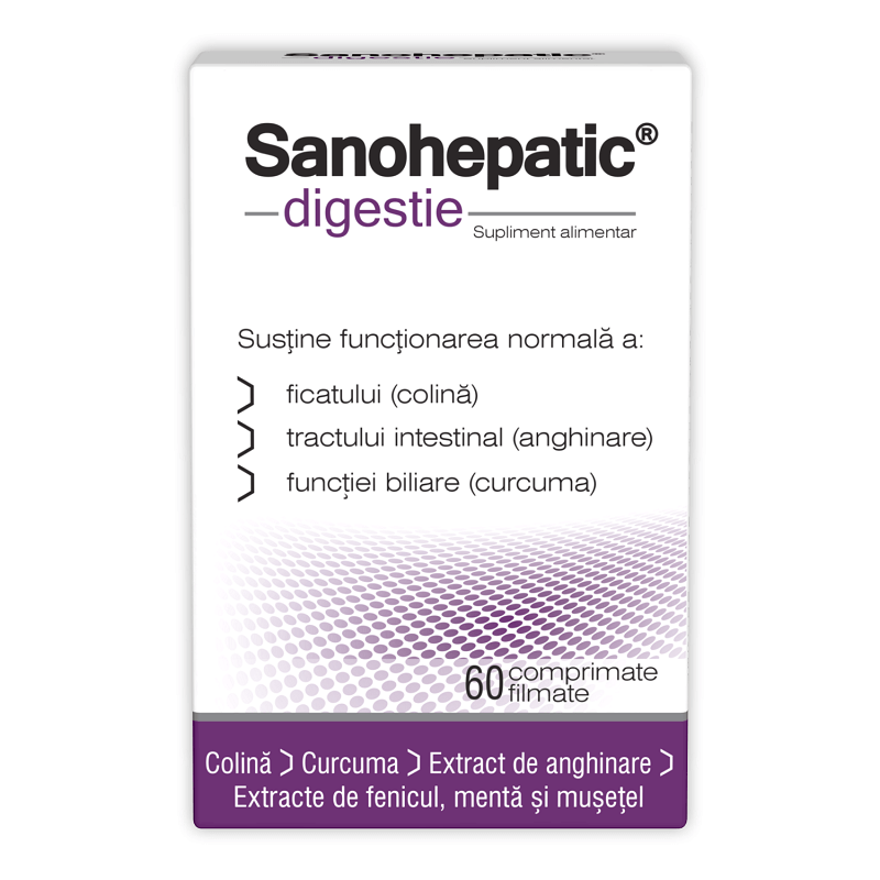 Sanohepatic digestie, 60 comprimate filmate, Zdrovit Sanohepatic digestie, 60 comprimate filmate, Zdrovit