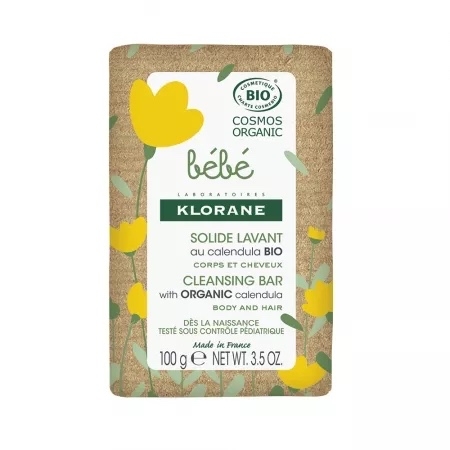 Sapun solid Bio pentru corp si par, 100 g, Klorane Bebe Sapun solid Bio pentru corp si par, 100 g, Klorane Bebe