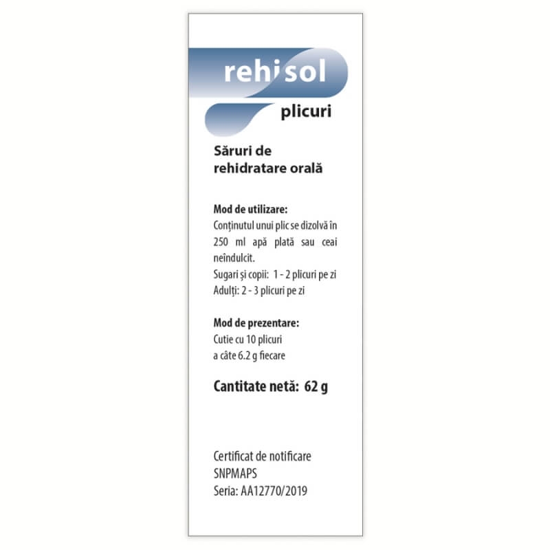 Saruri de rehidratare Rehisol, 10 plicuri, Dr. Phyto
