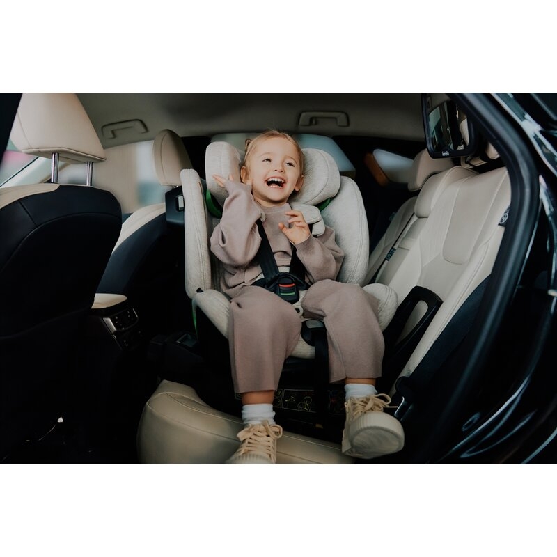 Scaun auto, Lionelo, Harmony i-Size, Rotire 360 grade, Protectie laterala, Cu spatar reglabil in 5 pozitii, Cu tetiera reglabila in 12 pozitii, 0-36 Kg, 40-150 cm, Cu Isofix, Husa din bambus, Conform cu ECE R129, Negru