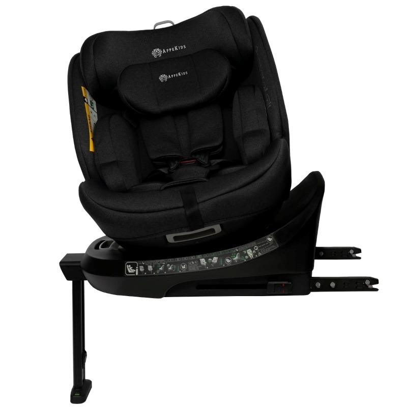 Scaun auto I-Size Rear-Facing 360 Pro Comfort, 40-150 cm, Black, Appekids