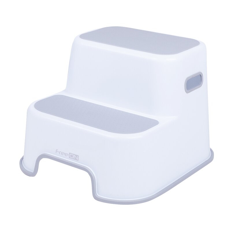 Scaunel Inaltator WC in Doua Trepte, Suprafata antiderapanta, FreeON, White & Grey