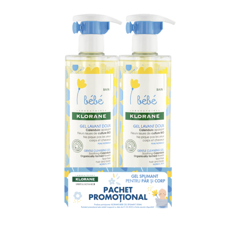 Klorane - Bebe gel spumant 500ml pachet promo Klorane - Bebe gel spumant 500ml pachet promo