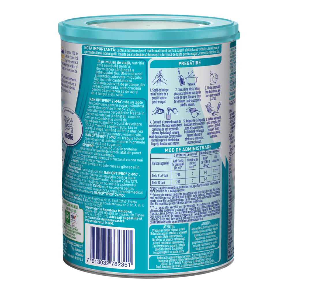 Nestle - Nan 2 Optipro HMO lapte praf pentru copii de la 6 luni 400g Nestle - Nan 2 Optipro HMO lapte praf pentru copii de la 6 luni 400g