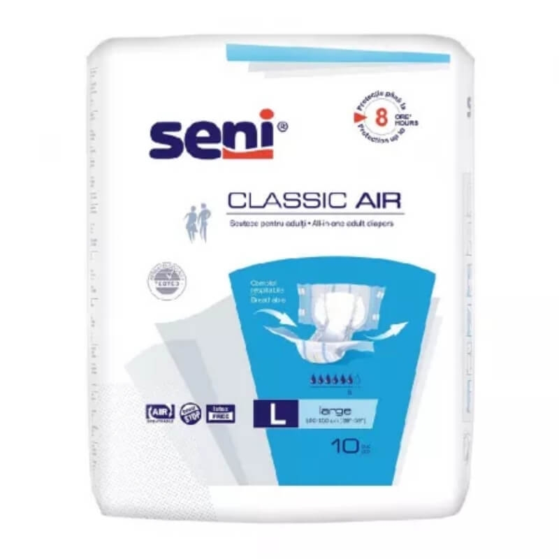 Scutece adulti Classic Air Large, 10 bucati, Seni Scutece adulti Classic Air Large, 10 bucati, Seni