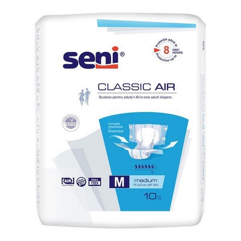 Scutece adulti Classic Air, Medium, 10 bucati, Seni Scutece adulti Classic Air, Medium, 10 bucati, Seni