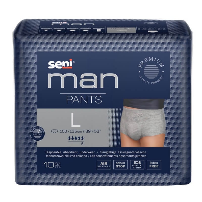 Chiloti pentru incontinenta urinara barbati Man Pants, L, 10 bucati, Seni Chiloti pentru incontinenta urinara barbati Man Pants, L, 10 bucati, Seni