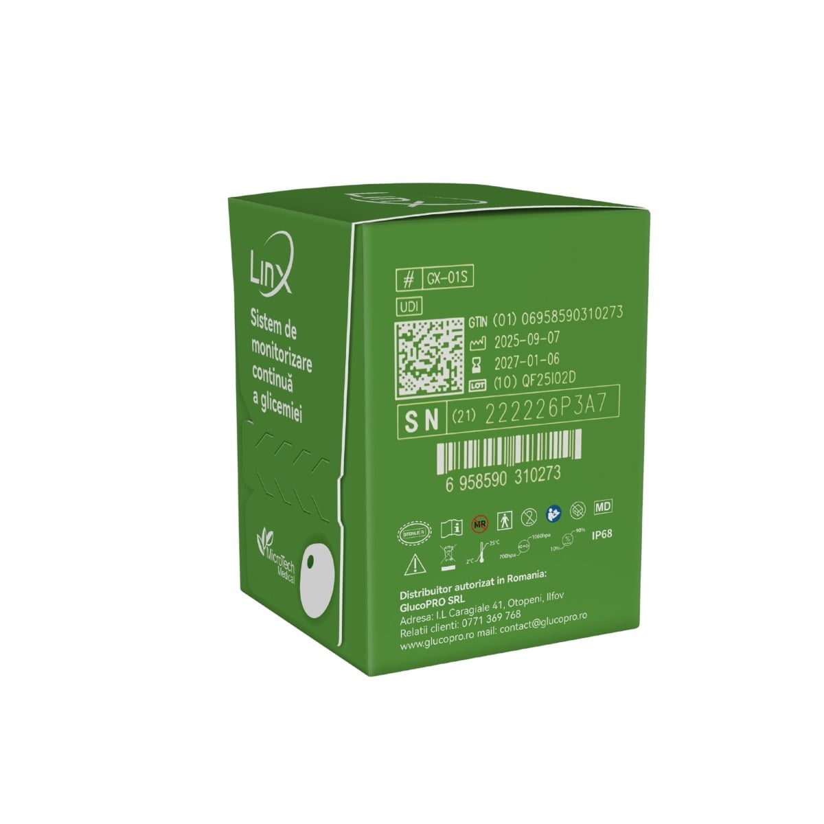 Senzor monitorizare glicemie 1 bucata + 1 plasture cadou, Linx