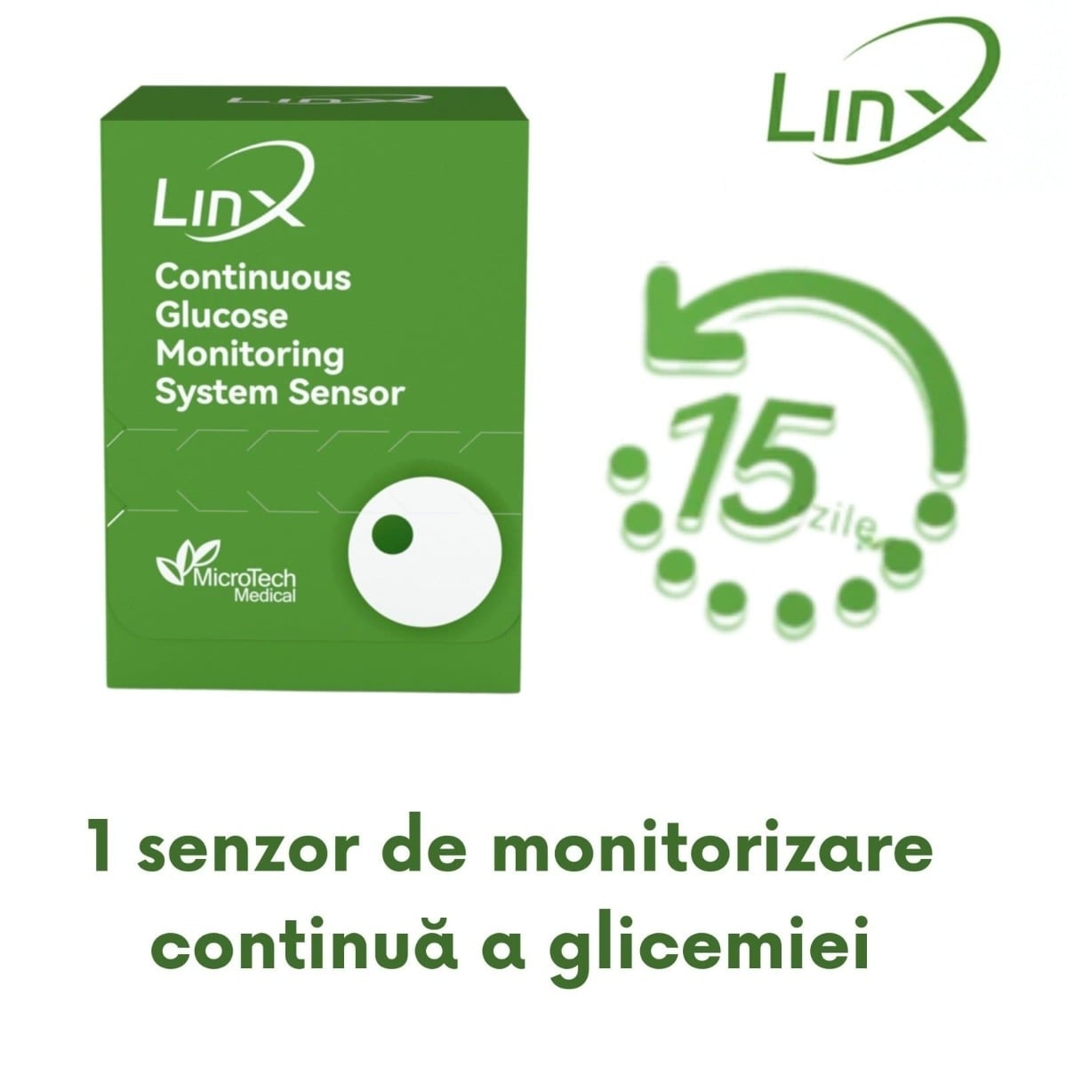 Senzor monitorizare glicemie 1 bucata + 1 plasture cadou, Linx