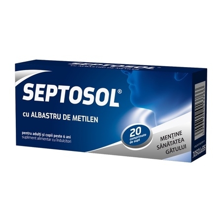 Septosol cu albastru de metilen, 20 comprimate, Biofarm Septosol cu albastru de metilen, 20 comprimate, Biofarm
