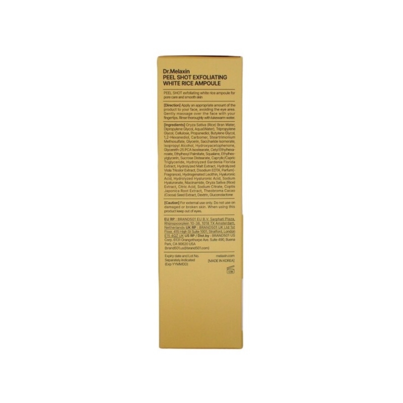 Serum Exfoliant Cu Orez Alb Pentru Ingrijirea Porilor Peel Shot,  80 ml, Dr. Melaxin