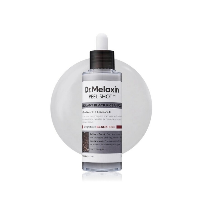Serum Exfoliant Cu Orez Negru Pentru Ingrijirea Porilor Peel Shot,  80 ml, Dr. Melaxin