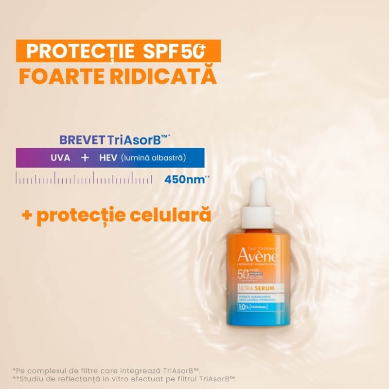 Ultra Serum de fata hidratant SPF 50+, 30 ml, Avene
