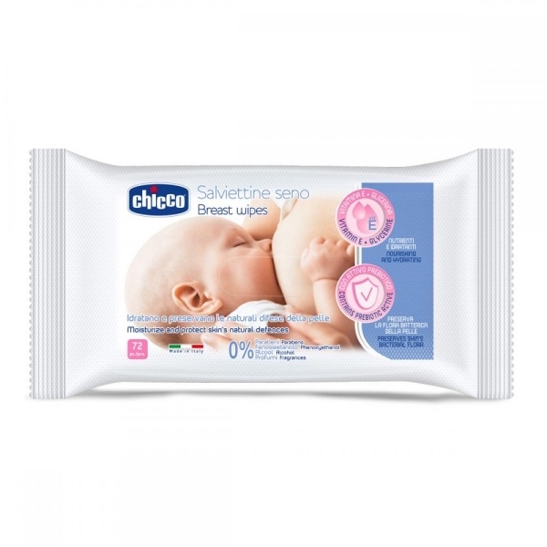 Servetele umede pentru igiena sanului +0 luni, 72 bucati, Chicco