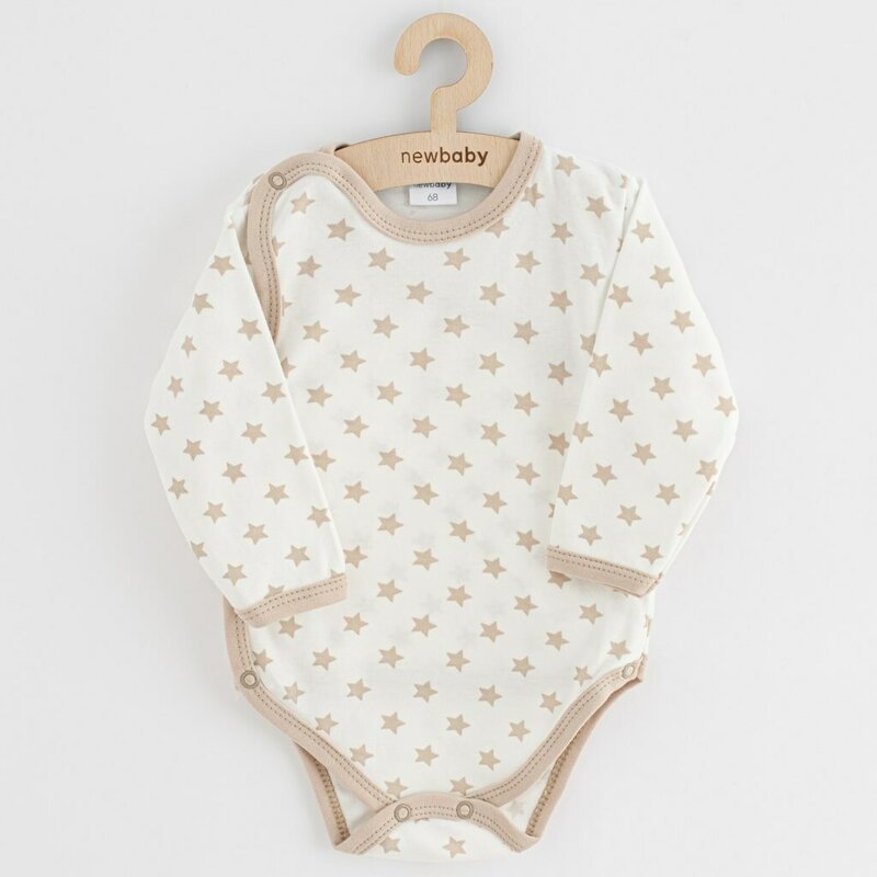 Set 3 piese, New Baby, Classic II, Include 3 body-uri cu maneca lunga, Marime 62, Din bumbac 100%, Beige