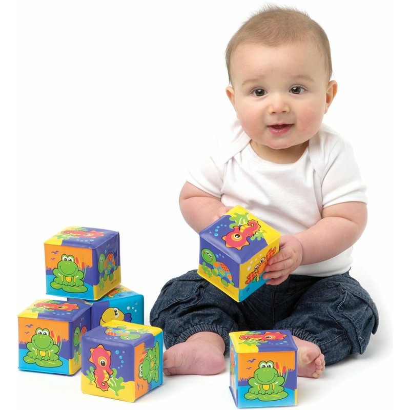 Set 6 cuburi noi pentru baie, Cu animalute marine, Dimesiune 7.5 cm fiecare cub, Soft blockes for bath, Playgro Set 6 cuburi noi pentru baie, Cu animalute marine, Dimesiune 7.5 cm fiecare cub, Soft blockes for bath, Playgro
