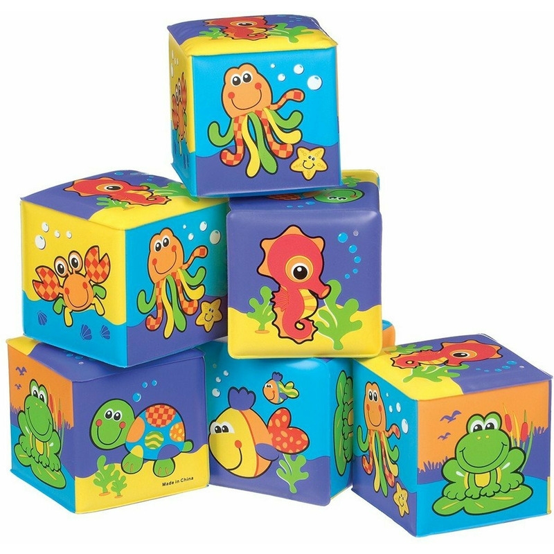 Set 6 cuburi noi pentru baie, Cu animalute marine, Dimesiune 7.5 cm fiecare cub, Soft blockes for bath, Playgro Set 6 cuburi noi pentru baie, Cu animalute marine, Dimesiune 7.5 cm fiecare cub, Soft blockes for bath, Playgro