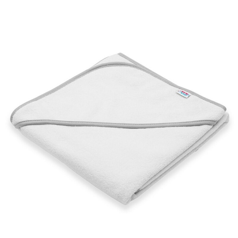 Set prosop cu gluga si manusa baie, New Baby, Dimensiune 80 x 80 cm, Basic, White-gray Set prosop cu gluga si manusa baie, New Baby, Dimensiune 80 x 80 cm, Basic, White-gray