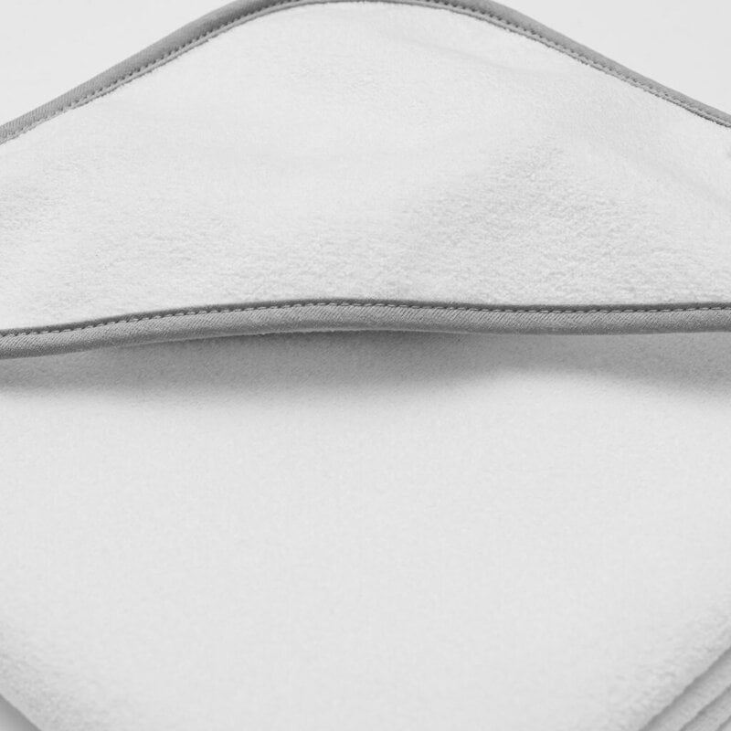 Set prosop cu gluga si manusa baie, New Baby, Dimensiune 80 x 80 cm, Basic, White-gray Set prosop cu gluga si manusa baie, New Baby, Dimensiune 80 x 80 cm, Basic, White-gray