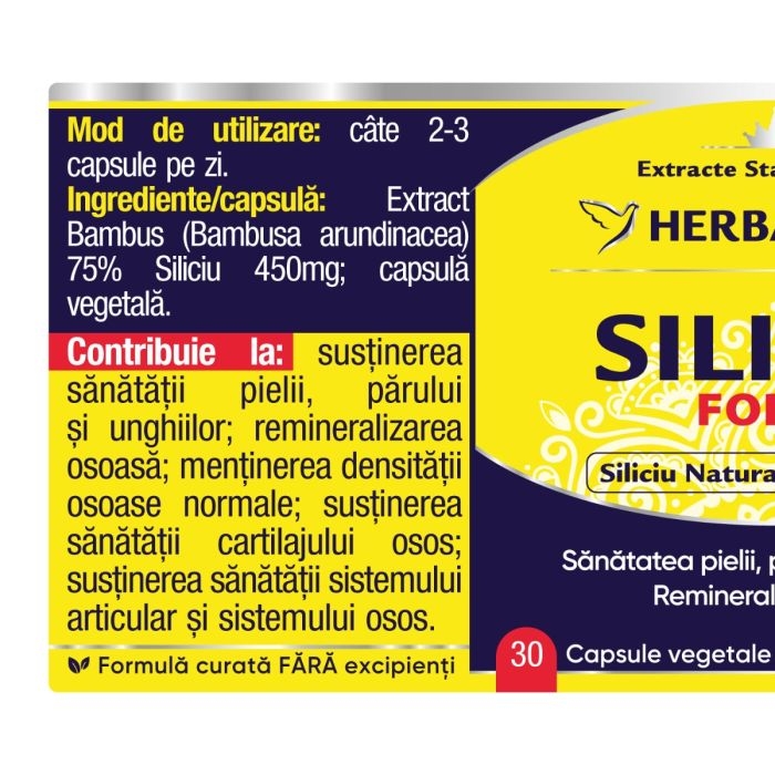 Siliciu Forte, 30 capsule, Herbagetica