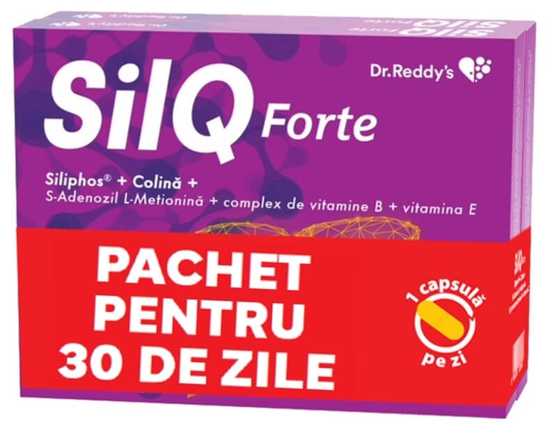 Pachet SilQ Forte, 15 + 15 capsule, Dr. Reddys Pachet SilQ Forte, 15 + 15 capsule, Dr. Reddys