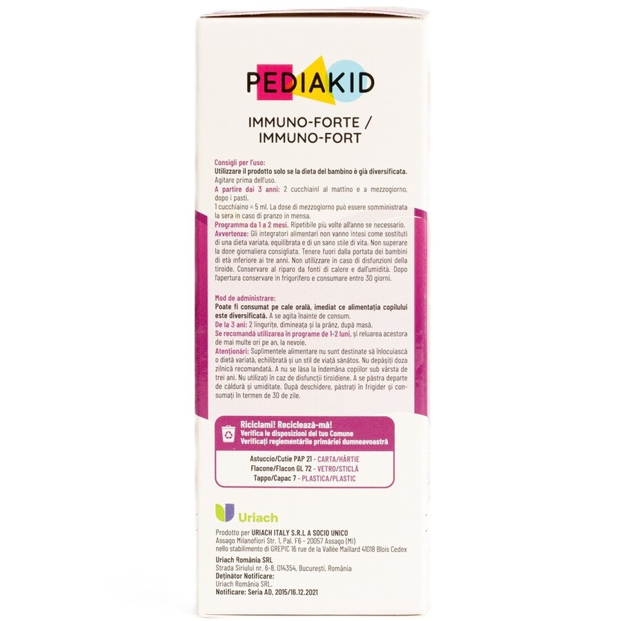 Sirop cu gust de afine Imuno-Fort, 125 ml, Pediakid