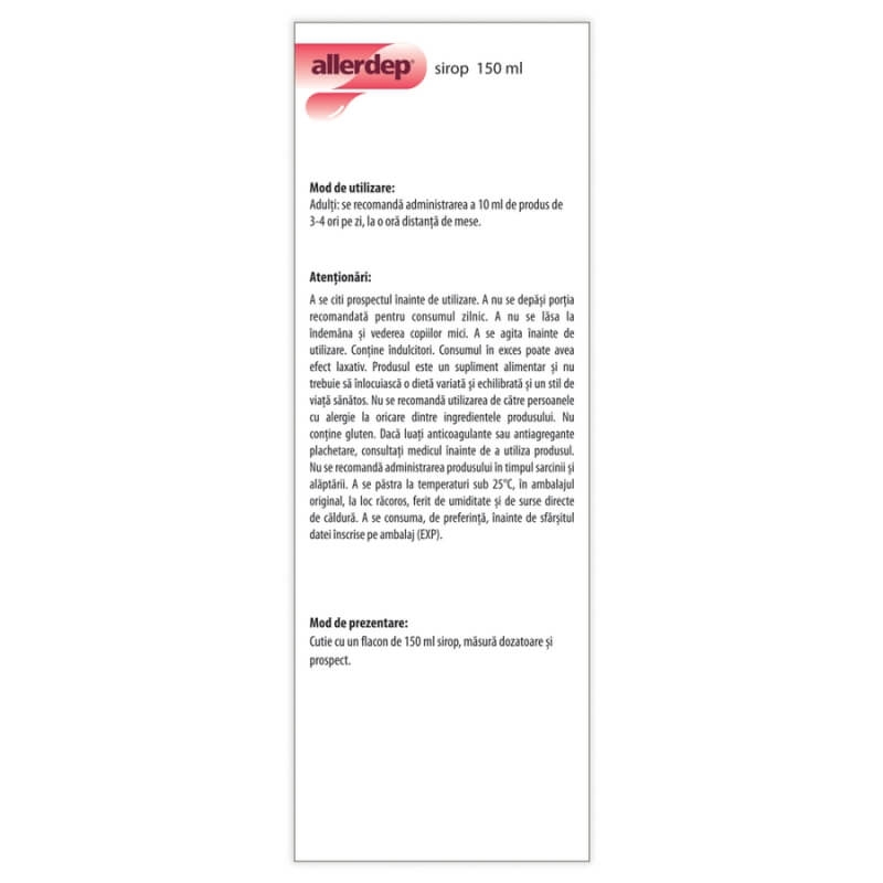 Sirop pentru copii Allerdep, 150 ml, Dr. Phyto Sirop pentru copii Allerdep, 150 ml, Dr. Phyto